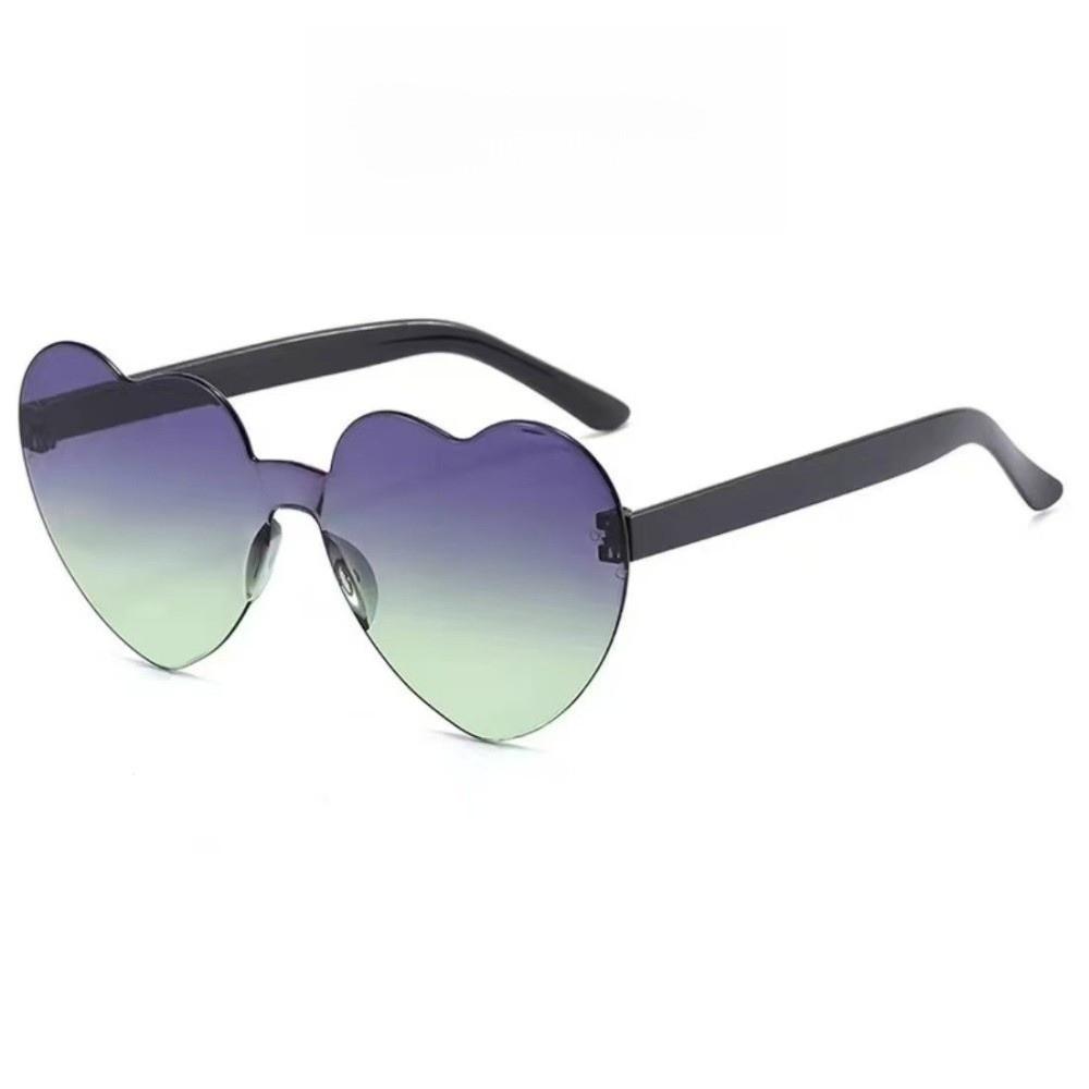 Trendy Love Heart Shape Sunglasses UV Protection Colorful Gradient Sunglasses  Women