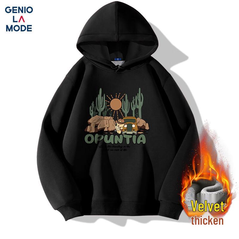 

GENIOLAMODE Men s Fleece Lined Hooded Sweatshirt M