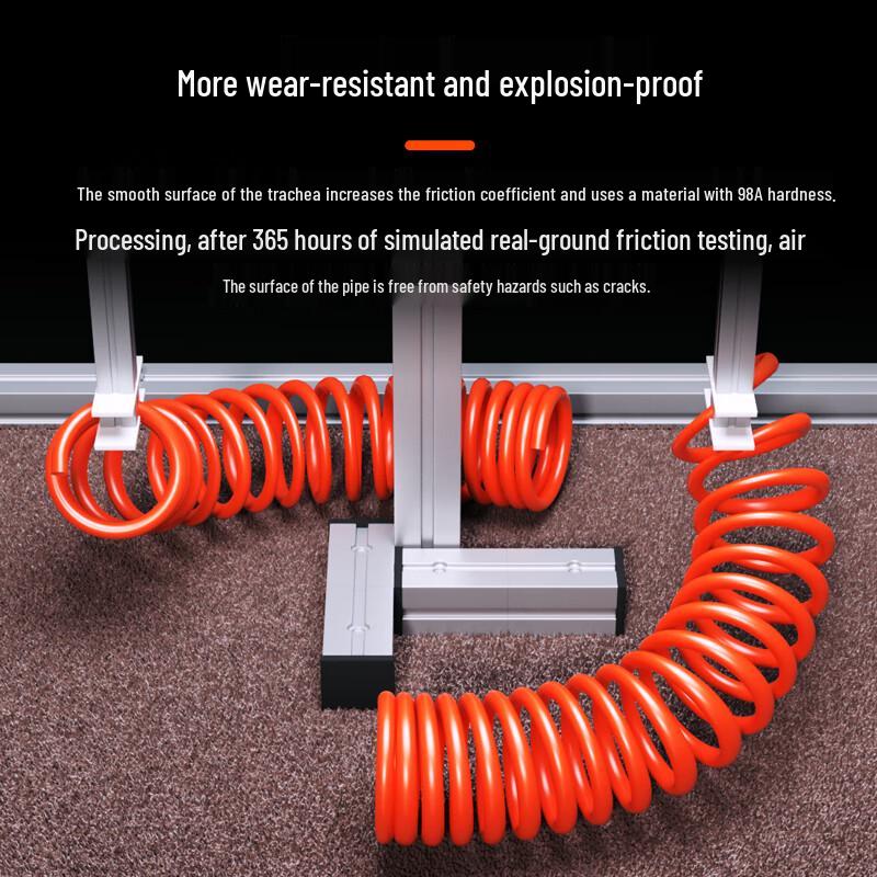 Renmin PU Spring High-Pressure Retractable Air Hose CN plug (adapter included)