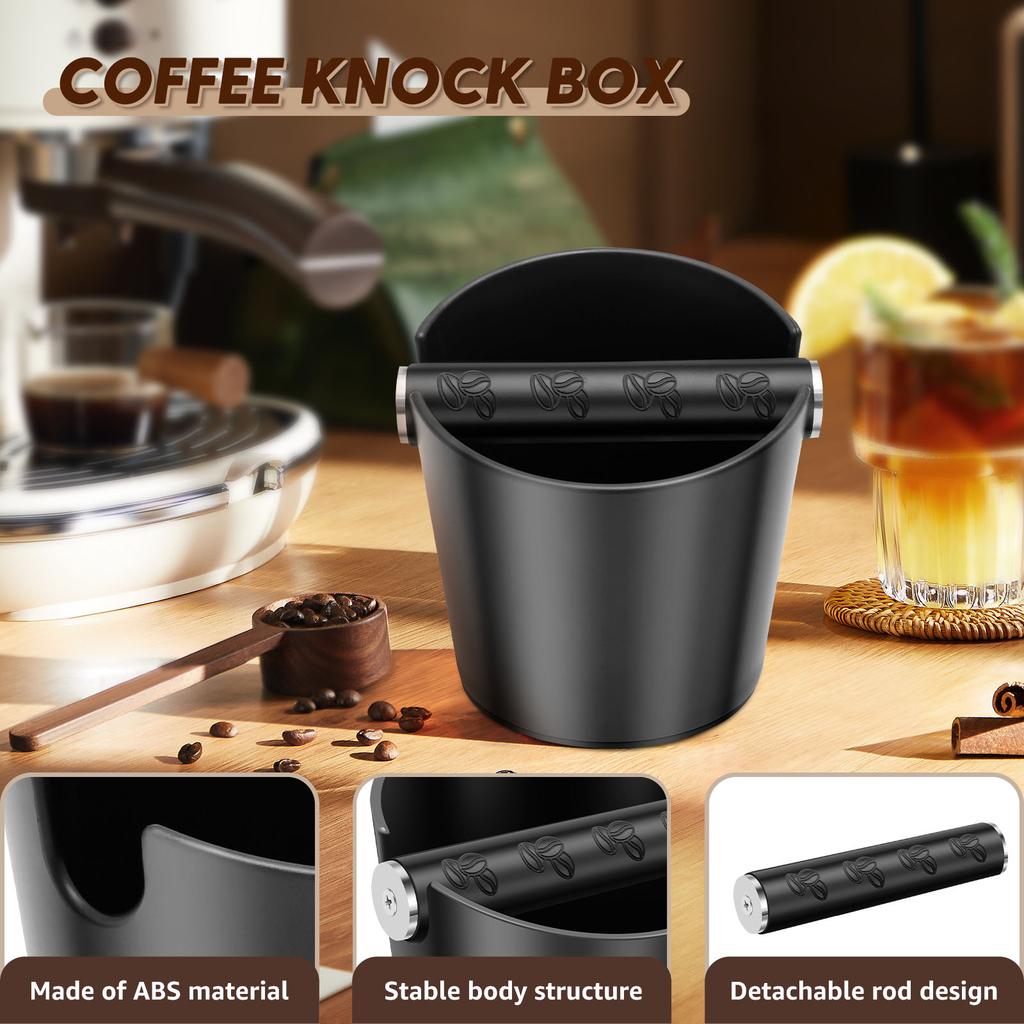 Coffee Knock Box Plastic Espresso Knock Box with Removable Bar Coffee Machine Accessories Dishwasher Safe Espresso Knock Bin