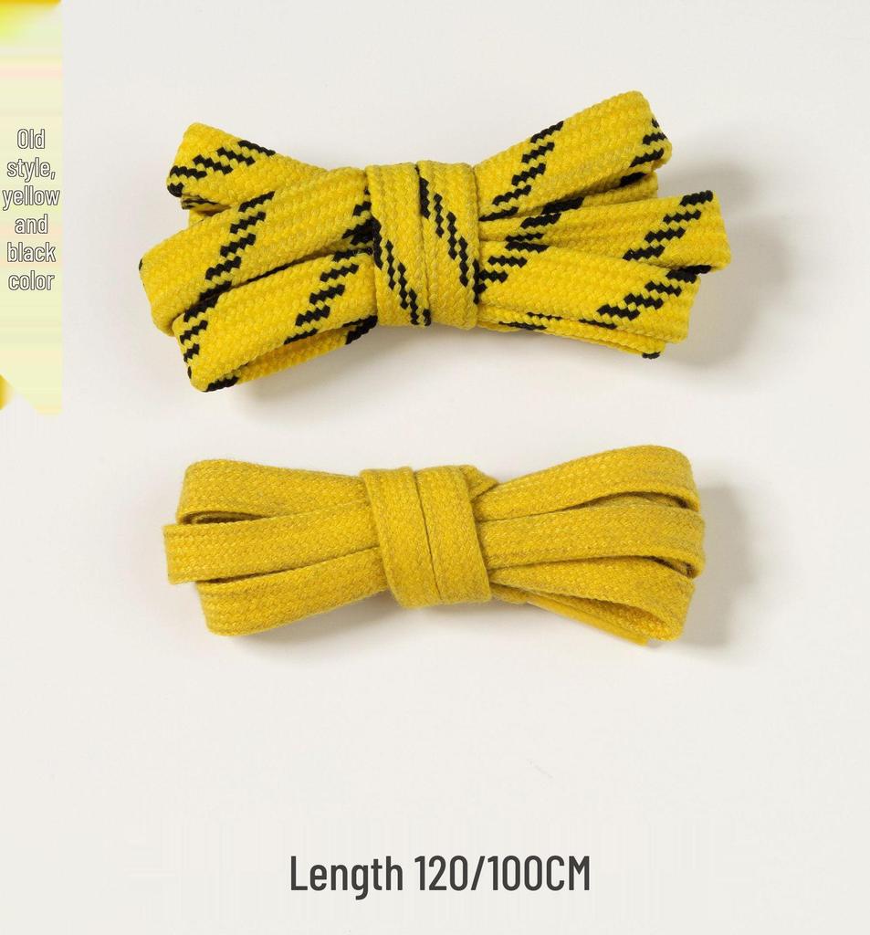 Compatible with Paris 3XL Sneakers: Flat, Wide Shoelace Ropes In White, Black, Blue, Yellow - Ideal for Dad Shoes