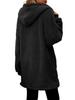 Winter loose plush women's long sleeved hooded zipper cardigan jacket