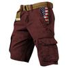 Shorts Masculinos de Verão Estampados para Exterior Shorts Masculinos Largos com Múltiplos Bolsos