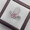 Elegant S925 Sterling Silver Zircon Ring with Paraiba White & Pink Stones - Sweet Princess Style