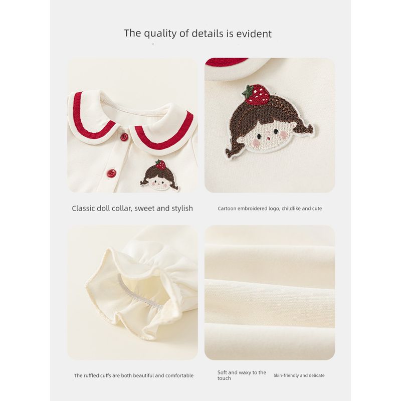 Insbobo Girls' Dress 2026 Spring New Princess Dress One-Year-Old Baby Girl Dress Kidsren's Red Dress