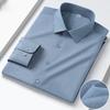 High Quality Modal Linen Business Mens Formal Shirts Long Sleeve  Elastic Solid Comfortable Male Dress Shirt