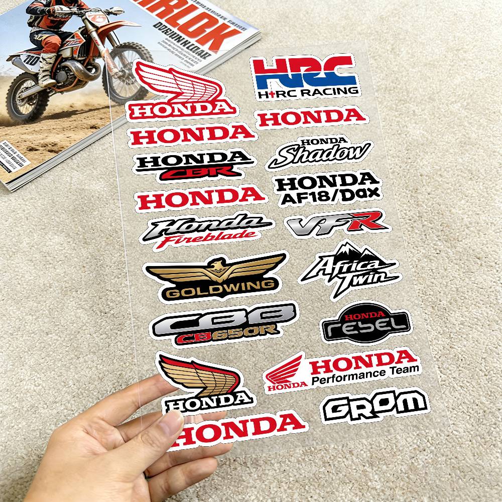 AAAHS1 FOR HONDA HRC H WING Motorcycle Reflective Stickers Waterproof Decals for Helmet Scooter Fuel Tank Toolbox Racing