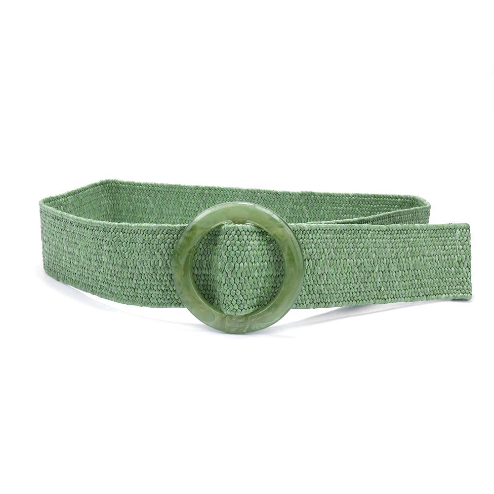 

Обработанный пляж с плетеным ремнем из ПП травы, женский эластичный декоративный пояс с пряжкой-булавкой length 86cm (can be stretched to 120cm)