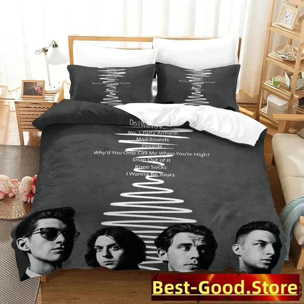 3D Arctic Monkeys Beding Set Print Bed Linen Set With Pilowcase Bed Soft Duvet Cover Soft Single Double Quen Super King-Sized Dimensionsd Dimensions