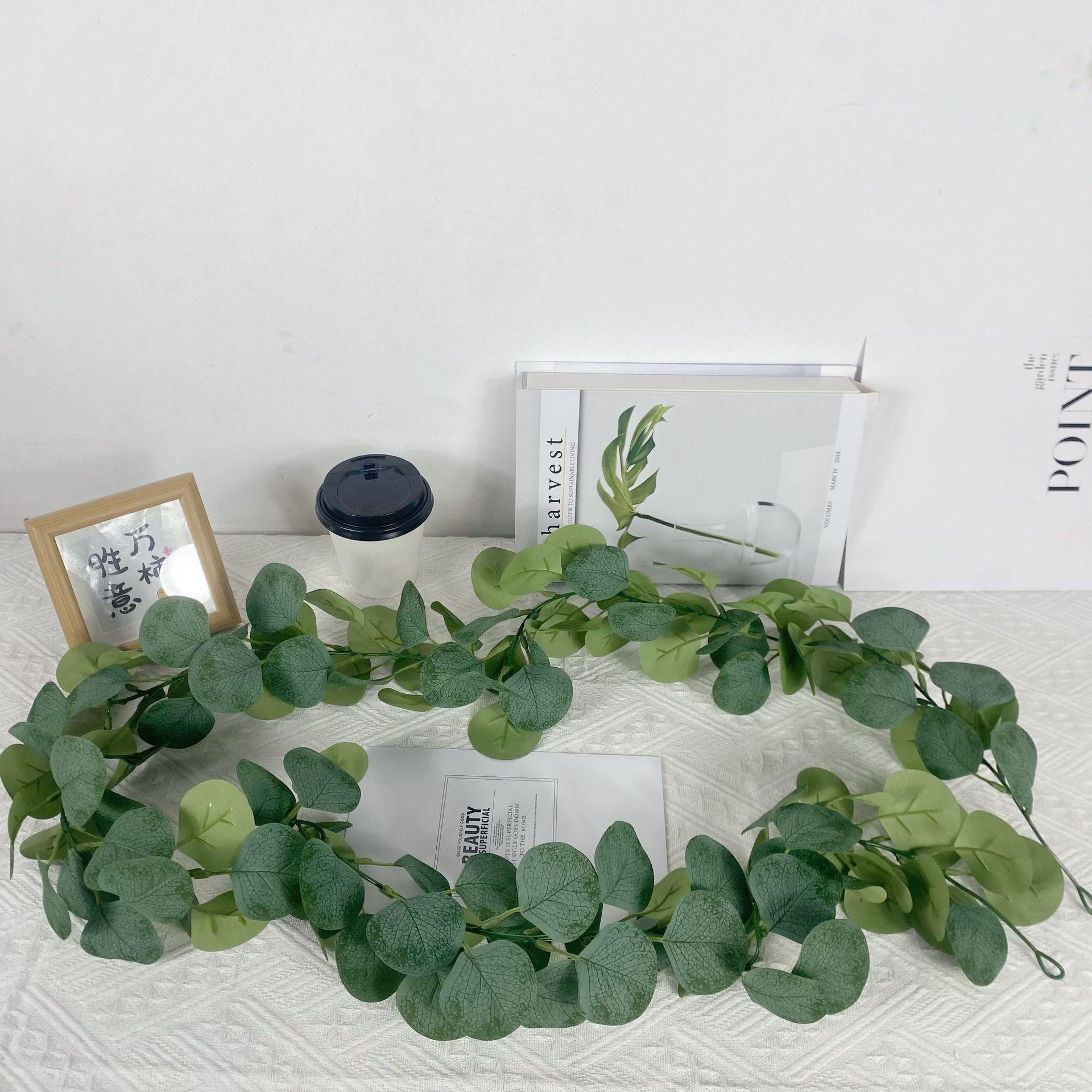 

Искусственная лоза 132 сетка Эвкалипт Лист монеты Искусственная лоза Дом Свадьба На открытом воздухе Рождественское украшение Лоза