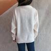 Women's Solid Color Knitted Pullover Sweater With Round Neck Splicing And Three-dimensional  Sweater