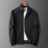 Stand Collar Casual Mens Jacket Long Sleeve Plus Size Fashion Outerwear Top