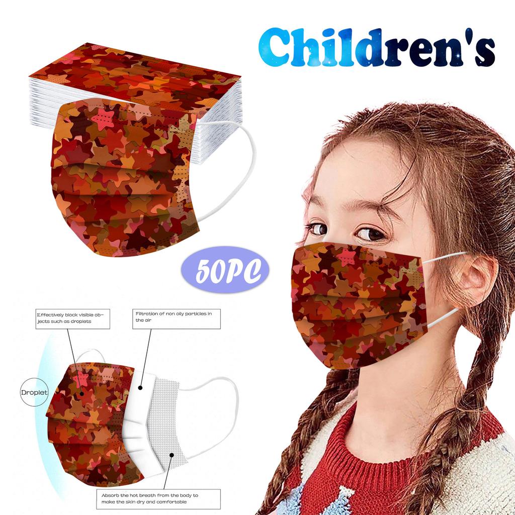 Children's Disposable Tie-dye Starry-sky Printed Mask Disposable Face Mask Ear Loop Mask 50PCS