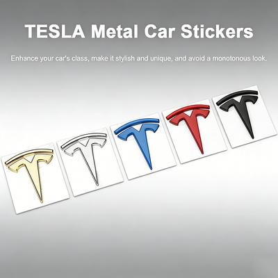 Premium Metal Car Logo Sticker 3D Emblem Badge Decal Car Body Fender Trunk Decor for Tesla All Models