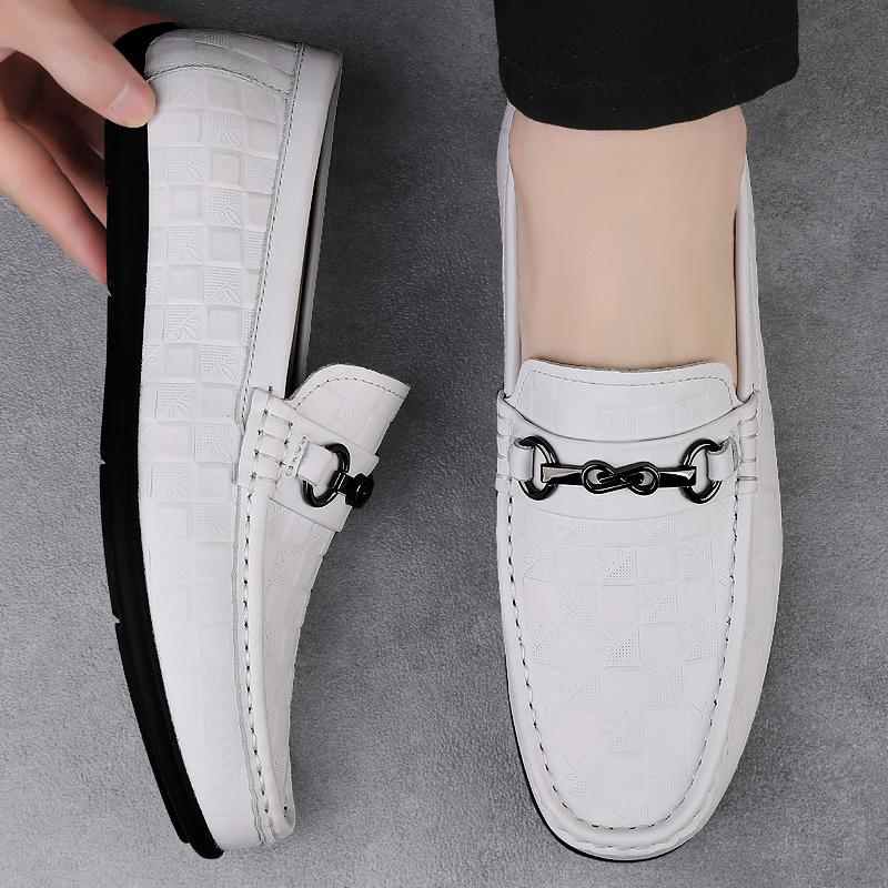 Neue Slipper Herren Echtleder Slipper Klassische Lederschuhe Weiche Sohle Bequeme Mokassins Freizeitschuhe Designer Herrenschuhe