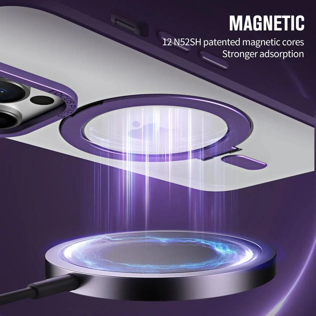 for iPhone 14 13 12 11 Pro Max Case with Magnetic Invisible Stand Compatible with MagSafe Military Drop Protection Phone Cover