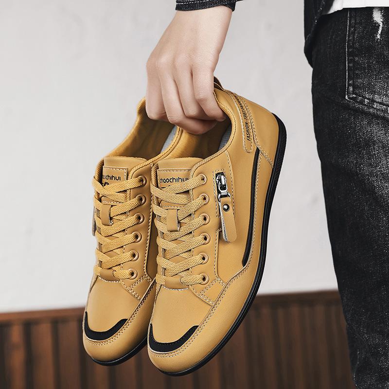 Fashion New Casual Shoes Men Sneakers Outdoor Leather Shoes Walking Shoes Loafers Comfortable Male Footwear Tenis Hombres Black White