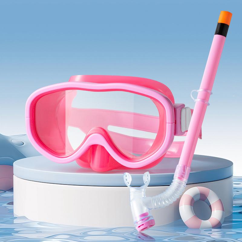 Set Maschera e Boccaglio Occhiali Anti-Appannamento Impermeabili Occhialini da Snorkeling Professionali Protezione UV Bambini Occhiali da Surf Spiaggia