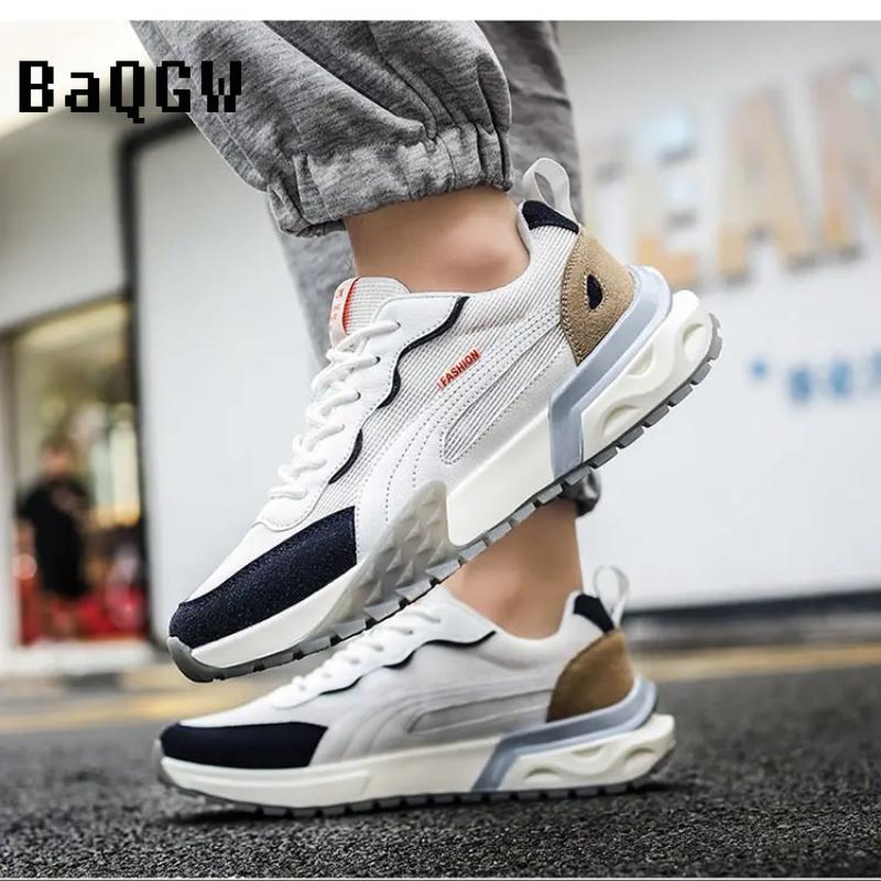 Men's Casual Sneakers Designer Mesh Vamp Breathable Fashion Sport Running Shoes Outdoor Patchwork Comfortable Lace-up Luxury