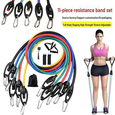 11-Piece Finger Fitness & Rehabilitation Resistance Band Set with Safety Buckle and Carabiner