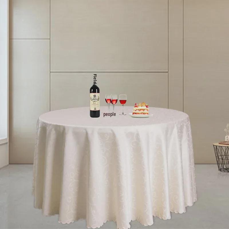 Verdickter runder Tischdeckenrock mit Jacquard-Blumenmuster für Hochzeiten und Bankette