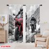 2pcs,2D plane printing Window Curtain Mountain Riders Polyester (without rod) All Seasons Use for Living Room & Office Decor