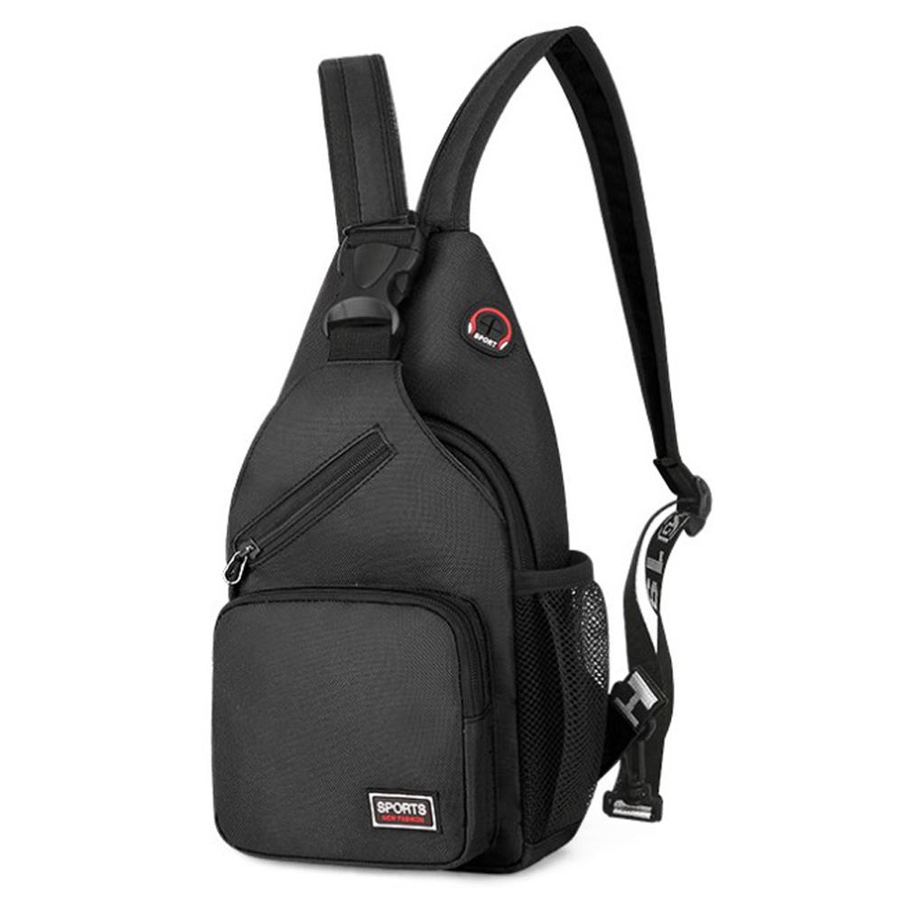 Men Women Chest Bag Sling Backpack Crossbody Bag Waterproof Travel Shoulder Bag Chest Bag Large Capacity Cycling Sports Rucksack чёрный