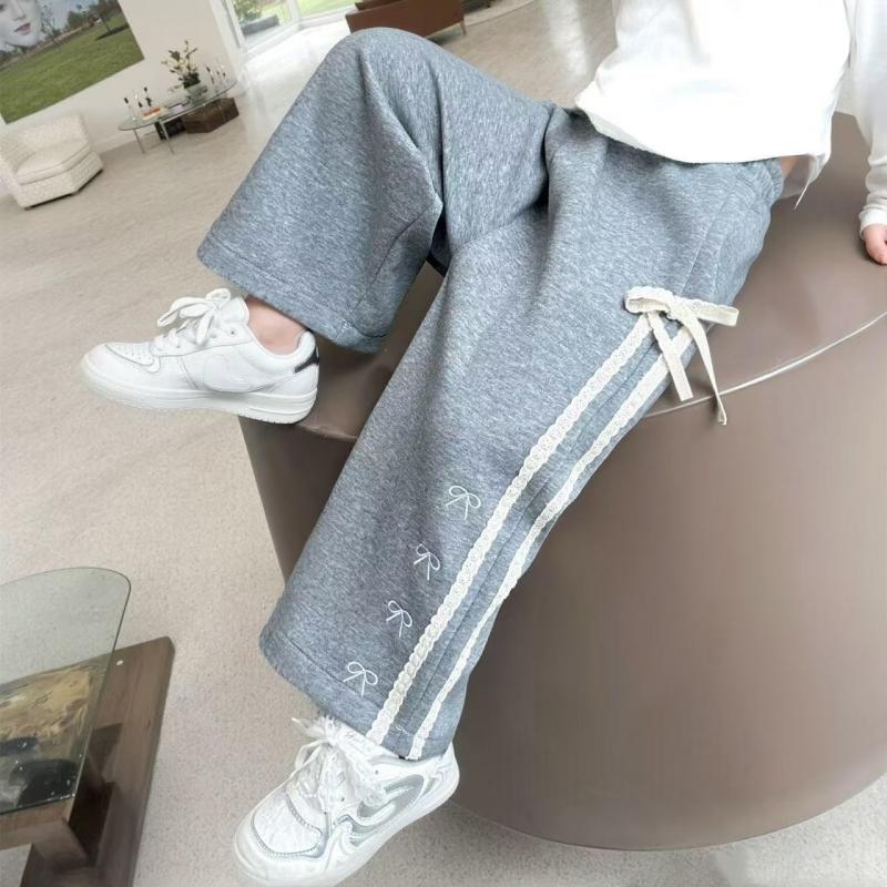 Mädchen Schleife Gerade Hosen Herbst Frühling Kinder Mode Weite Hosen Herbst Neu Kinder Elastisch Lässig Jogginghosen