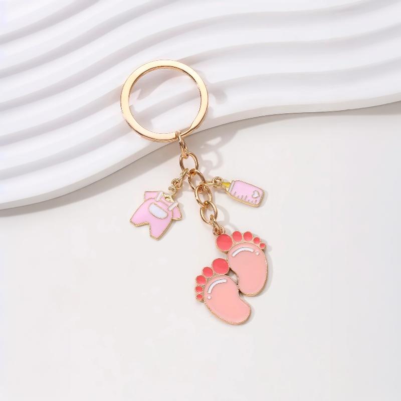 Baby Feet Keychain 5 Sets Per Package Adorable Souvenir for Baby Welcome Party Friendship Gift for Friends