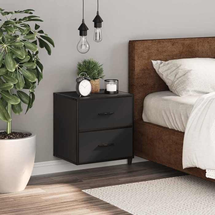 VidaXL Wall-mounted Bedside Table Black 40x31x39.5 Cm, Cabinet, Side Table, Bed Cabinet, Bedside Cabinet, Nightstand 848724