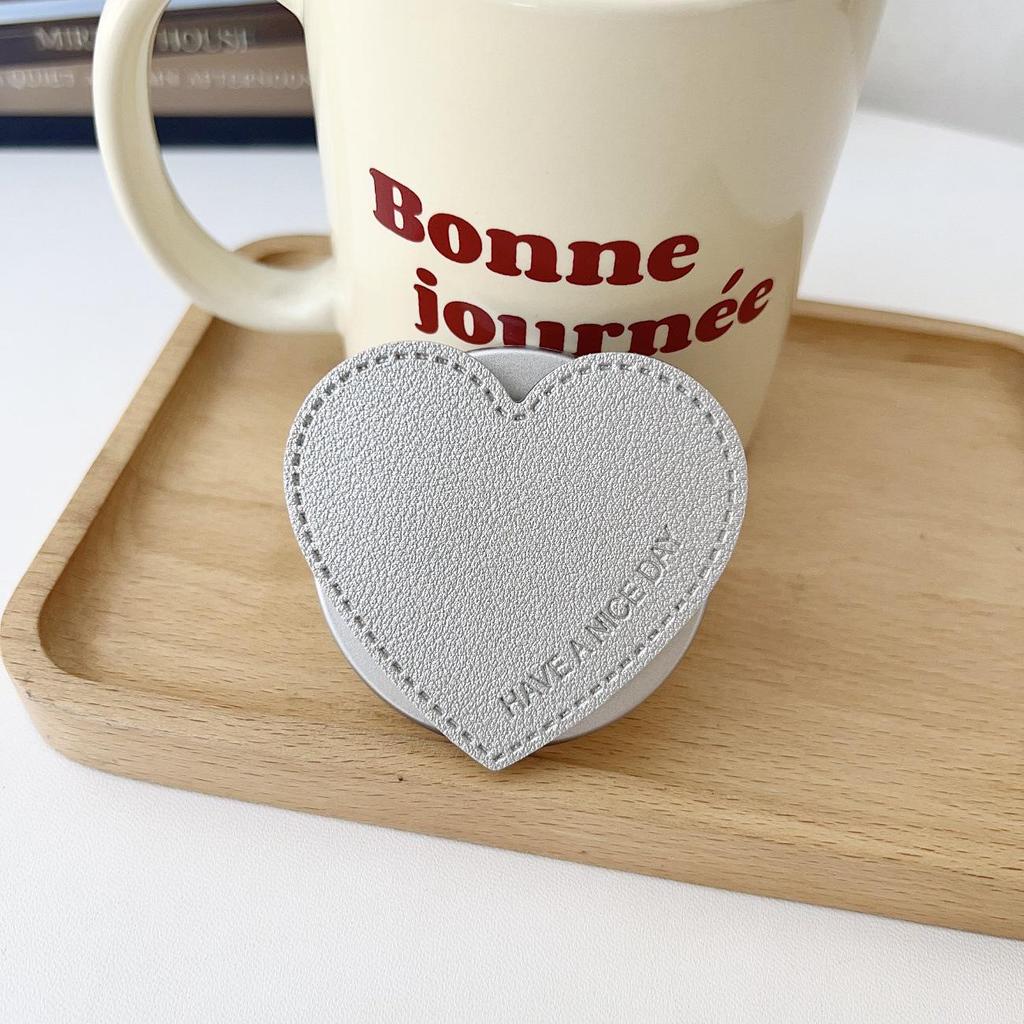 Leather Heart-Shaped Magsafe-Compatible Magnetic Phone Holder - Retractable, Foldable, Strong Adsorption