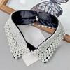 Fashion Jeweled Detachable Collar Luxurious Pearls Shawl Versatile Lapel Detachable Collar Shawl for Dress Shirt