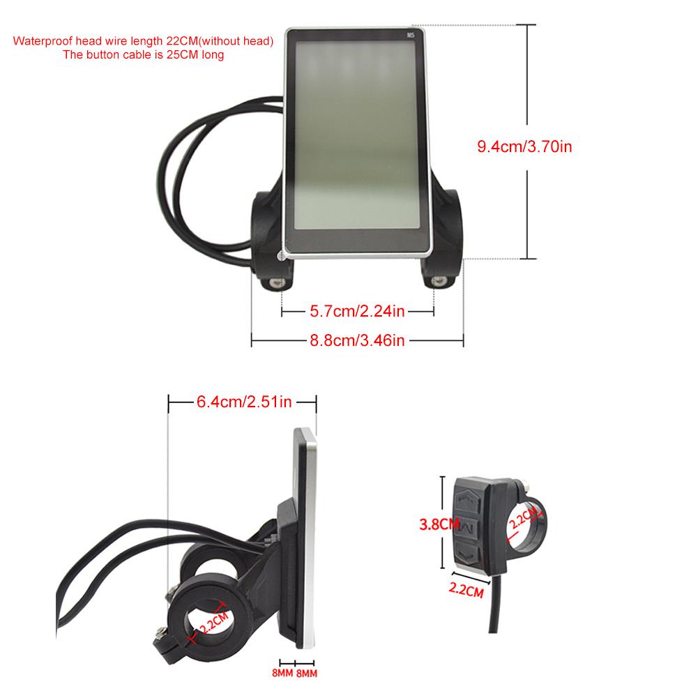 Electric Bike LCD Display Screen Waterproof E Scooter M5 Panel Universal Electric Bike LCD Display Meter for Electric Bike