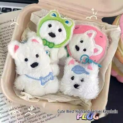 Nový přírůstek: Roztomilý plyšový přívěsek na klíče West Highland White Terrier na batoh