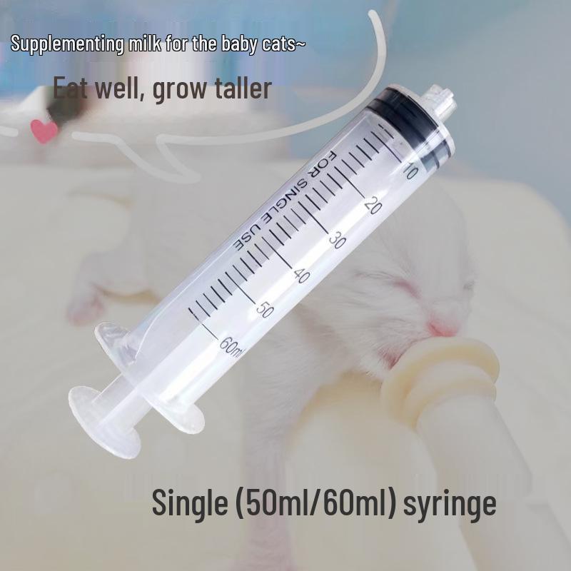 Pet Feeding Syringe with Special Nipple for Cats & Dogs