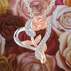 Pendant Heart Necklaces For Women Zircon Aesthetic Rose Flower Choker Chains Silver Gifts Jewelry N172