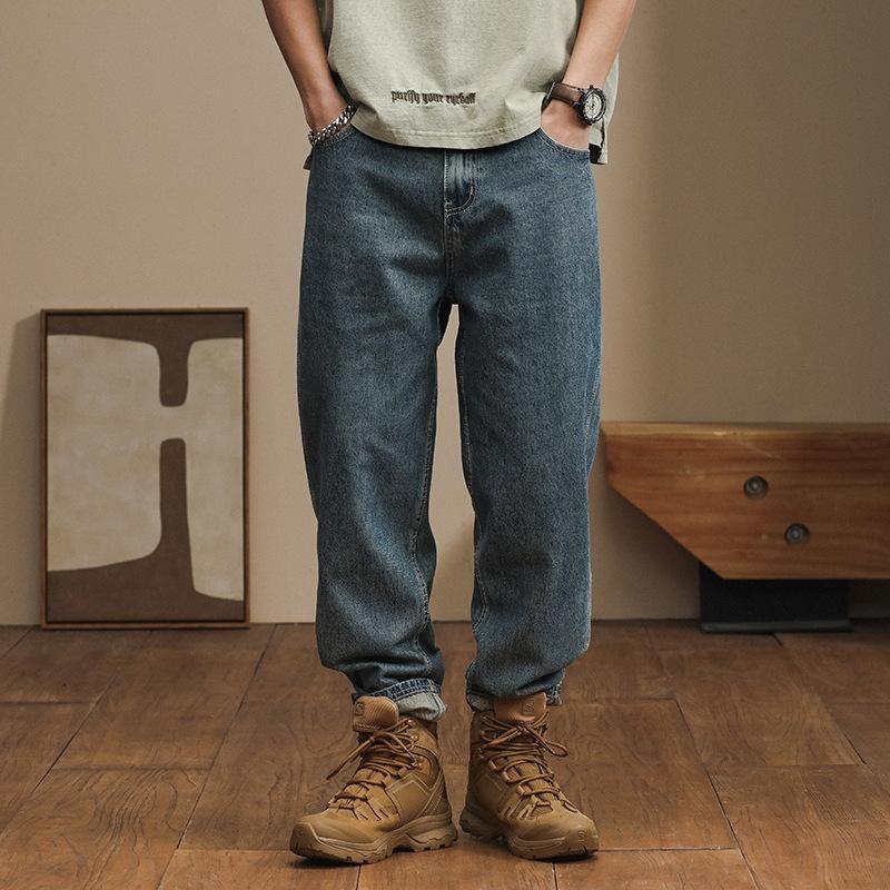 

Весняні та літні моделі Casual Versatile Trend Jeans Tide of Japanese Loose Harlan Solid Color Pants Чоловічі S Casual Pants Clothing Work Pants 38 синій