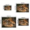 3D-Tiger-Muster Weiche Flanell für Zuhause Wohnzimmer Schlafzimmer Sofa Fußmatte Dekor Kinder Spielbereich Teppich Teppich Rutschfeste Bodenmatte