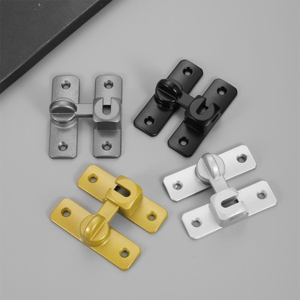 Aluminum Alloy Anti-theft Door Buckles Hardware Durable Door Latch Anti-theft 90 Degree Door Lock Buckle Cabinet