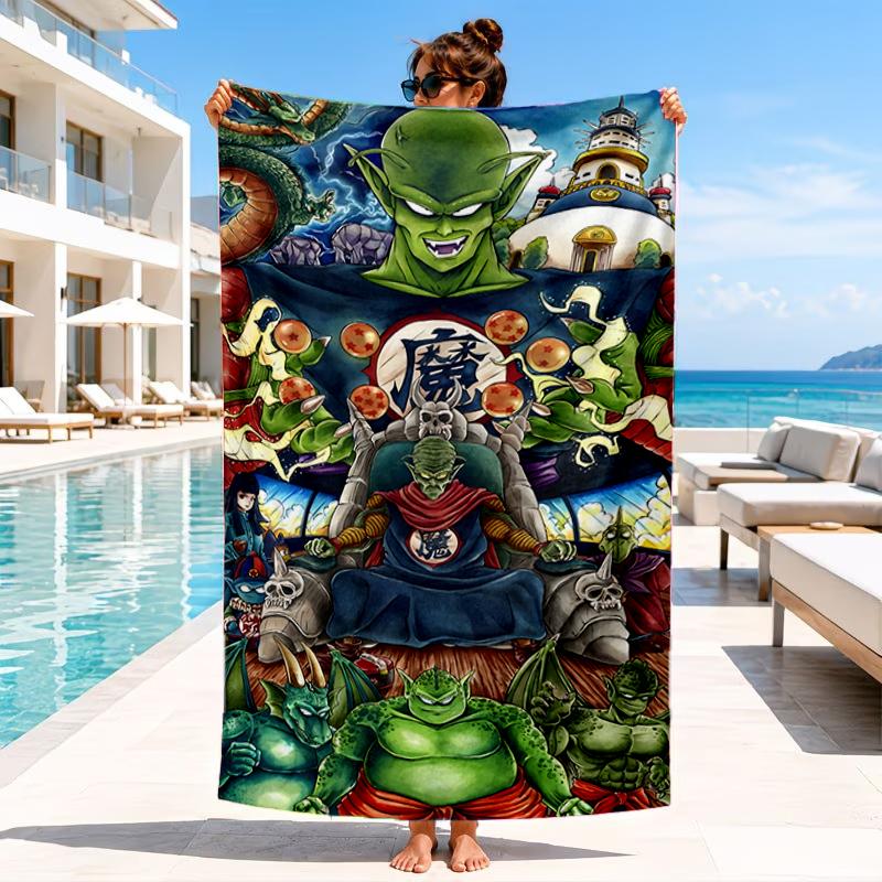 Asciugamano da Spiaggia con Disegno di Anime di Draghi, Asciugamano da Spiaggia in Microfibra, Perfetto per Piscina, Spiaggia, Viaggi, Decorazioni per la Casa, Regali per Fan di Feste in Spiaggia