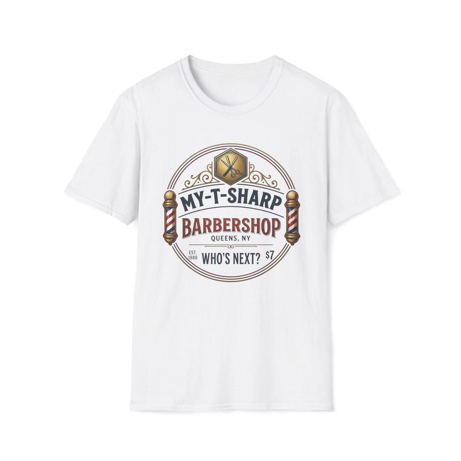 My-T Sharp Barbershop T-Shirt | Coming to America Unisex Softstyle Tee 3XL