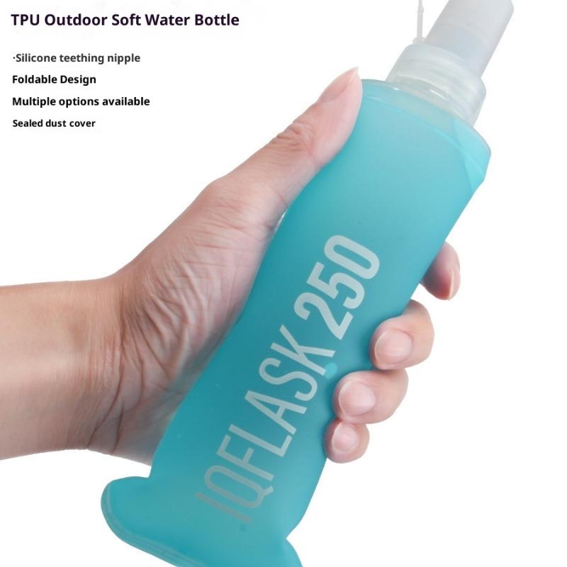 Folding Water Bottle Tpu Collapsible Soft Flask Outdoor Sport Hiking Camping Running Portable Soft Water Bottle