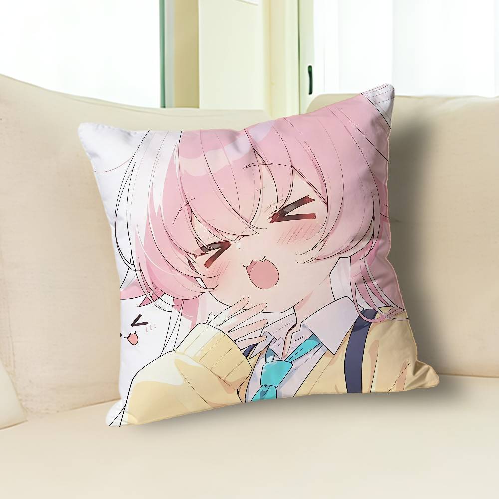 Cute T-Takanashi H-Hoshino Blue Print Pillow Case Aesthetic Bedroom Decor 30x30 40x40 45x45 50x50 60x60 65x65cm