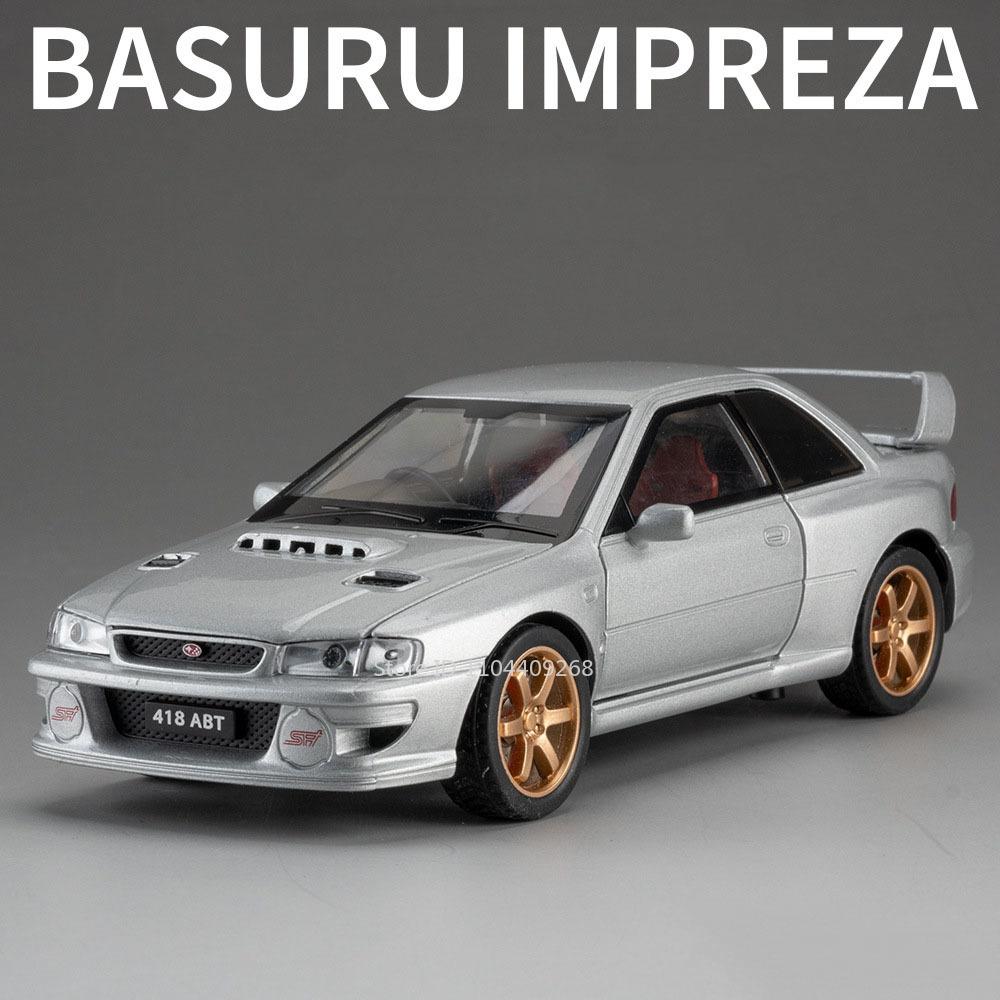 

1:32 Subaru Impreza STI Іграшковий автомобіль Мініатюрна модель Металевий литий Двері відчиняються Музика Світло Амортизація Транспортний засіб Подарунки для дітей Іграшки срібний