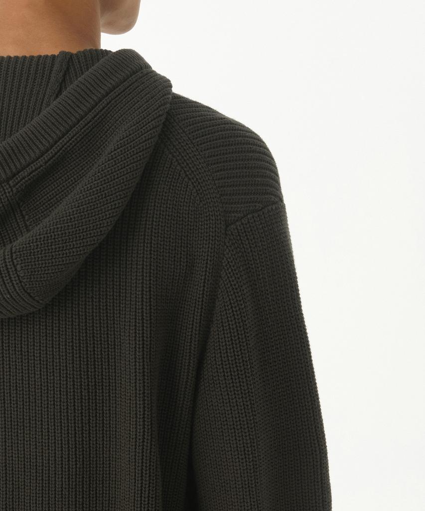 MUSINSA STANDARD Ribbed Knit Hooded Zip-Up [Khaki]