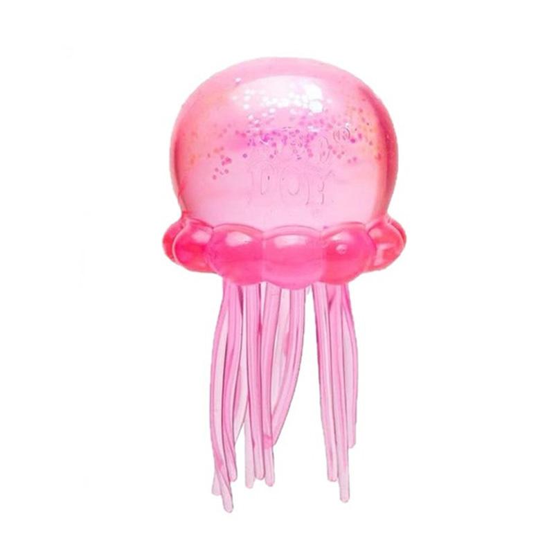 New Cartoon Squishy Sensory Squeeze Jellyfish Toy Glitter Filled Portable Handheld Stress Relief Desktop Relaxation Doll Gifts