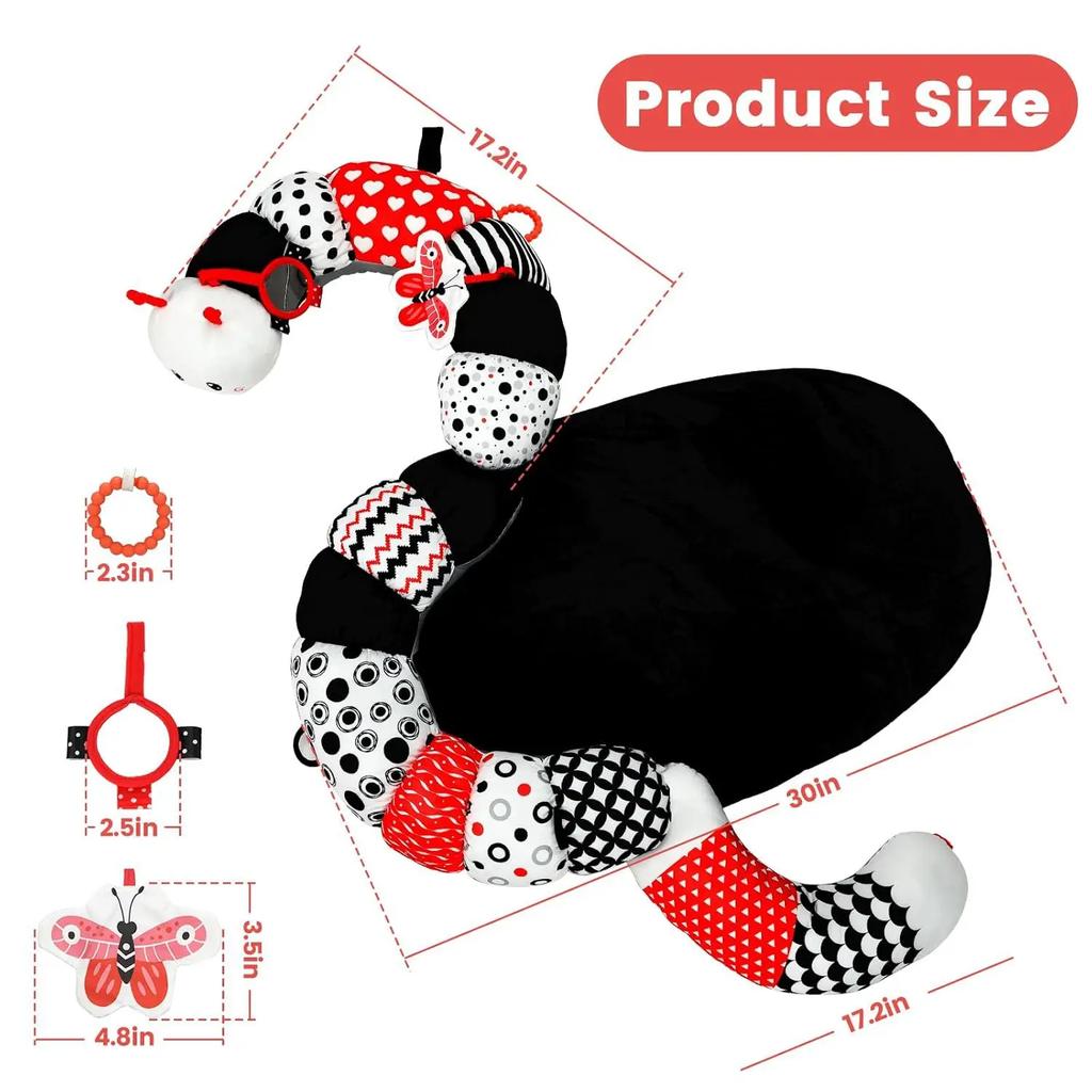 Poduszka dla niemowlaka Zabawka do leżenia na brzuszku Poduszka do leżenia Zabawka sensoryczna dla niemowląt o wysokim kontraście Dwustronne poduszki Prezenty treningowe Urodzinowe Maty do podnoszenia główki