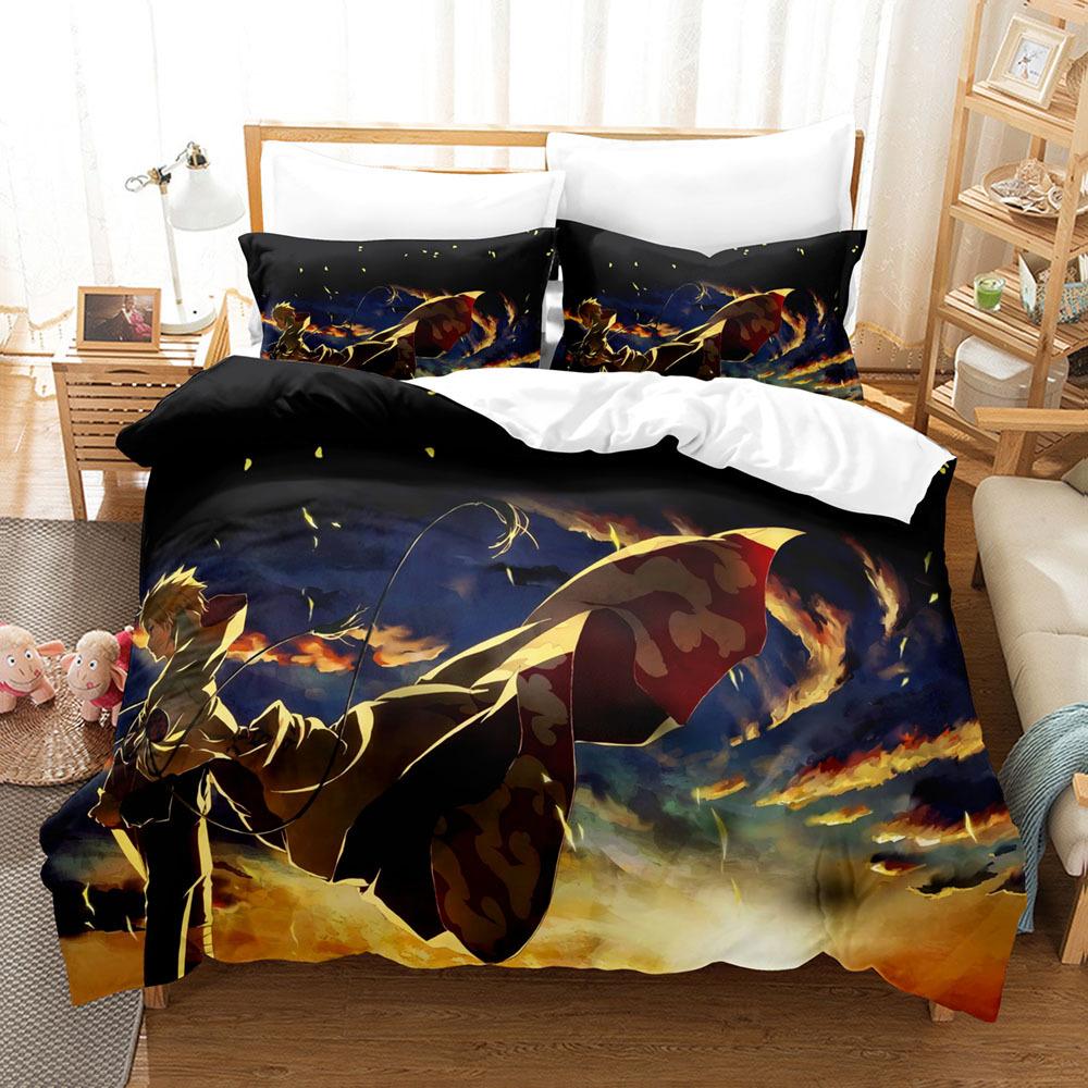 3D Printed Bedding Three-Piece Set, Anime, Naruto Sasuke