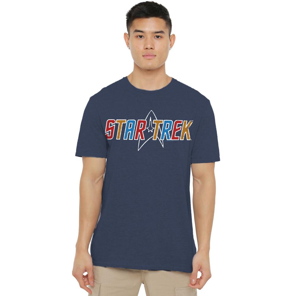 Star Trek Multi Colored Logo T-Shirt S-2XL Navy M