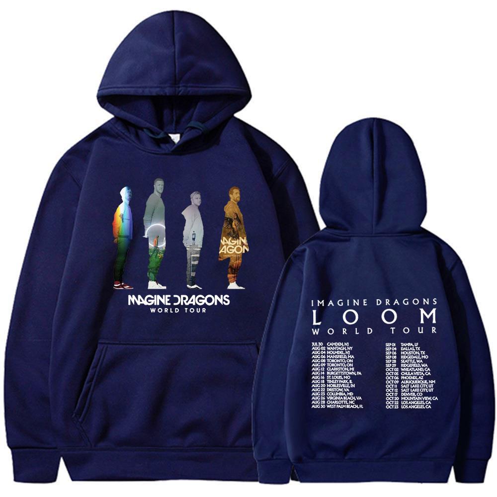 Imagine Dragons Loom World Tour 2024 Hoodies Hip Hop Rockband Vintage Sweatshirts Fan-Geschenk Unisex Locker Langarm Pullover